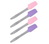 SHINYPASING Lot de 4 Spatules à Cire Ménagère en Silicone, Bâtonnets D'épilation Multifonctions, Légers et Portables, Couleurs Violet et Rose, Applicateurs Professionnels pour Usage