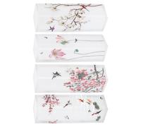 SHINYPASING Lot de 4 Tubes de Rouge à Lèvres Vides Givrés en Abs Blanc, Style Chinois Classique Élégant, Petite Taille Facile à Remplir, pour Maquillage Fait Maison