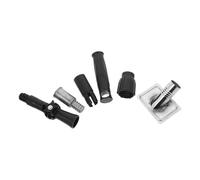 SHINYPASING Lot de 5 Adaptateurs Métalliques pour Manches à Balai 22 Mm et 25 Mm, Kit de Pièces de Rallonge avec Embouts Filetés, Embout Rotatif Multidirectionnel et Accessoires pour Balais,