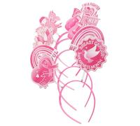 SHINYPASING Lot de 5 Bandeaux de Fête à Thème Cancer du Sein, Accessoires Légers pour Photomaton, Couvre-chefs Roses pour Soirées et Sensibilisation, Décorations Festives Confortables