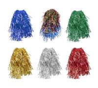 SHINYPASING Lot de 6 Perruques de Fête Multicolores en Fibre Synthétique Légère, Accessoires Unisexes pour Cosplay, Bal Masqué et Soirées Déguisées, Couleurs Rouge, Vert, Bleu, Or, Argenté