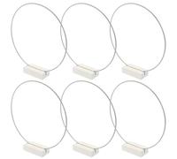 SHINYPASING Lot de 6 Sets de Centres de Table Mariage DIY Cercle en Fer Argenté 20 Cm et Base en Bois Blanc, Cerceaux Floraux Décoratifs pour Décoration de Table et Couronne de Fleur