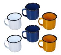 SHINYPASING Lot de 6 Tasses Vintage Émaillées pour Boire de L'eau Thé, Matériau Émail Robuste, Facile à Ranger, Multifonctionnel, pour Usage Extérieur et Hôtel Couleur Couleur Aléatoire