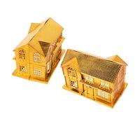SHINYPASING Maison Sacrificielle en Plastique Doré de Luxe pour Offrandes Rituelles Chinoises, Lot de 2 Maisons pour Culte des Ancêtres, Fournitures Funéraires Traditionnelles pour