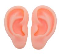 SHINYPASING Modèle D'oreille 3d en Silicone Réaliste 1 Paire Gauche et Droite, Couleur Chair Claire, Moule D'oreille pour Entraînement Piercing, Présentation Bijoux et Formation Acupuncture