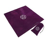 SHINYPASING Nappe de Divination Pentagramme 60x60 Cm en Velours Violet avec Paquet de Rangement 11,5x18 Cm pour Cartes de Tarot Ensemble Tissu de Tarot et Pochette à Cordon Divinatoire