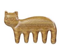 SHINYPASING Peigne de Massage en Bois Naturel Forme Chat, Outil de Massage du Cuir Chevelu, Masseur Tête Ergonomique, Grattoir Doux pour Relaxation, Usage Tête et Dos, Soins Bien-