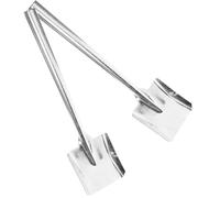 SHINYPASING Pelle pour Cendres de Charbon en Fer Argenté, Lot de 2 Pièces, Solide et Finition Soignée, Outil Pratique pour Cheminée et Jardinage