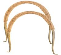 SHINYPASING Poignée de Remplacement pour Théière Vintage en Hêtre et Alliage Métallique, Lot de 2 Pièces, Grosse Taille Corde en Chanvre Tressée, Résistance la Chaleur, Accessoire Pratique