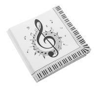 SHINYPASING Serviettes en Papier Jetables Thème Notes de Musique 60 Pièces, Serviette pour Cocktail et Dessert, Décoration Fête Anniversaire Musicale, Absorption Élevée pour Événement