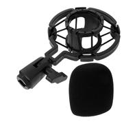 SHINYPASING Support Antichoc Réglable pour Microphone à Condensateur Filaire, à Suspendre en Plastique Bonnette en Mousse Noire Moyenne, Accessoire Anti-vibrations pour Enregistrement Studio