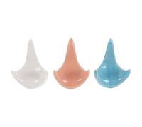 SHINYPASING Support pour Ocarina en Céramique 3 Pièces Porte-instrument à Ocarina pour Présentation Compatible 6 et 12 Trous Couleurs Rose Blanc Bleu Socle Stable Instrument de