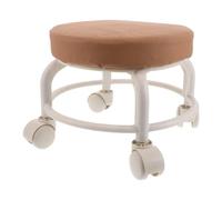 SHINYPASING Tabouret Roulant de Massage à roulettes Pivotantes 360° en Similicuir Marron, Tabouret Bas Compact pour Salon de Beauté, Bureau à Domicile ou Atelier, Siège Robuste et Mobile