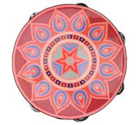 SHINYPASING Tambourin à Main 8 Pouces en Bois Rangée Simple de Cymbalettes, Instrument de Percussion Portable pour Garçon et Filles et Adultes, Tambourin de Percussion Bohème Léger, pour