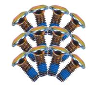 SHINYPASING Vis de Plaquette de Frein en Acier Titane M5 X 10 Mm, Boîte de 12 Vis Colorées Multicolores, Compatible VTT, Vélo Route, Électrique et Hybride, Fixation Disque de Frein Solide