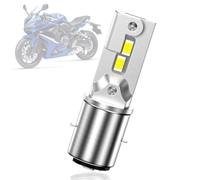 SHINYY Ampoule LED BA20D S2 pour Phare Moto, Double Filament 24 Puces CSP Haute Luminosité 35W 6500K Blanc Froid 12V Lampe LED BA20D Feux de Croisement et de Route pour Moto Yamaha, Scooter, ATV, UTV
