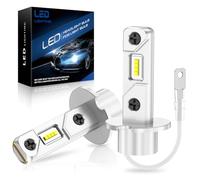 SHINYY Ampoules H3 LED 55W 12000LM 6500K Blanc 12V Lampes LED H3 pour Voiture 500% Luminosité Sans Ventilateur H3 Feux de Croisement Route Phares, 1:1 Rechange Halogène et Xenon(2PCS)