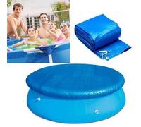 Shinyzone 305 cm de Diamètre Bâches pour Piscines,Couverture de Protection de Piscine Ronde avec Attaches en Corde,Bâche Durable Antipoussière Coupe-Vent pour Piscines Hors Sol Rondes