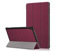 Shinyzone Coque pour Lenovo Tab M10 10.1 Pouce TB-X605/TB-X505,Housse de Support Rabat Béquille Smart Cover avec Fonction Veille/Réveil Automatique,Étui Mince en Cuir Antichoc,Dark Rde
