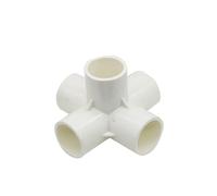SHIOFRCN 1 pc Jardin diamètre intérieur 32mm stéréoscopique PVC Tuyau d'eau connecteur 3D té 4 Voies 5 Voies égal Port Tube Adaptateur réservoir Drainage Fittin(5-Way White)