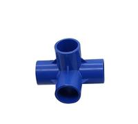 SHIOFRCN 1 pc Jardin diamètre intérieur 32mm stéréoscopique PVC Tuyau d'eau connecteur 3D té 4 Voies 5 Voies égal Port Tube Adaptateur réservoir Drainage Fittin(4-Way Blue)