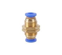 SHIOFRCN 1 pc raccords pneumatiques PM connecteur Union de cloison Droite 4/6/8/10/12mm OD Tuyau Plastique Push in gaz connecteur Rapide raccord d'air plomberie(6mm)