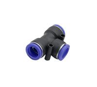 SHIOFRCN 1pc 3 Voies connecteur pneumatique en Forme de T 4mm 6mm 8mm 10mm 12mm 14mm 16mm OD Tuyau Pousser dans l'air gaz Glissement Verrouillage adaptateurs de connecteur Rapide(4mm)