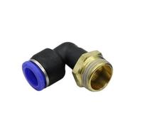 SHIOFRCN 1pc connecteur de Tuyau pneumatique à air 10mm 8mm 6mm 4mm 12mm OD Tuyau Tuyau 1/8 "1/4" 3/8 "1/2" Filetage mâle connecteurs en Forme de L raccords de tuyauterie(8mm - 3/8 inch)