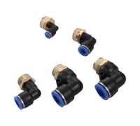 SHIOFRCN 5 pièces 1/2 "connecteur pneumatique coudé à Filetage mâle diamètre extérieur 4/6/8/10/12/14/16mm Joints de Connexion de Verrouillage de Tuyau de Tuyau(16mm-1/2 inch)
