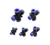 SHIOFRCN 5 pièces 4mm 6mm 8mm 10mm 12mm Interface Slip-Lock Croix connecteur Rapide séparateur d'eau gaz Plastique Tuyau Accouplement pneumatique(12mm)
