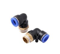 SHIOFRCN 5 pièces connecteur Rapide d'irrigation de Jardin 14mm 16mm OD Tuyau Tuyau 1/4 "3/8" 1/2 "3/4" Filetage mâle L Forme Joint de Tuyau d'eau de Jardin(14mm-3/8 inch)