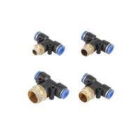 SHIOFRCN 5 pièces Interface de Tuyau 6mm/8mm à 1/8 "1/4" 3/8 "1/2" Filetage mâle Verrouillage Rapide connecteur Rapide Outils d'irrigation de Jardin(8mm-1/4 inch)