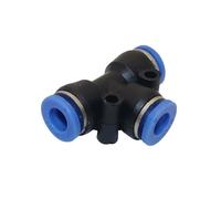 SHIOFRCN 5 pièces PVC Connexion Rapide 6mm connecteur de Verrouillage de Glissement té coude Droit Type croisé système de brumisation Accouplement Joint Outil pneumatique(Tee)