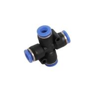 SHIOFRCN 5 pièces PVC Connexion Rapide 6mm connecteur de Verrouillage de Glissement té coude Droit Type croisé système de brumisation Accouplement Joint Outil pneumatique(Cross)