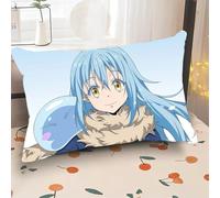 Shion/Rimuru Taie d'oreiller d'anime avec fermeture à glissière dissimulée Double face Décoratives Taies d'oreiller d'anime Pour la décoration de voiture, canapé, literie à la maison