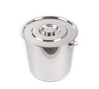 SHIOUCY Seau de 20 litres en acier inoxydable pour la cuisine - Seau alimentaire - Seau à lait, Seau à glace - Seau à eau - Seau à champagne - Avec couvercle (20 l)