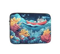 Ship illustration Housse pour ordinateur portable 12" Fine et portable, idéale pour le bureau, les voyages et les trajets