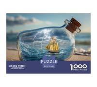 Ship Inside The Bottle Flotin on Waves 1000 Pièces Carton Premium Coffret De Puzzles Ship in A Bottle Stimulant Et Éducatif Jeu Familial Puzzles As Birthday Gifts 70x50cm/1000pcs