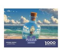 Ship Inside The Bottle Flotin on Wves 1000 Pcs Carton Extra-épais Coffret De Puzzles Ship in A Bottle Anti-Stress Jeu Créatif Puzzles As Birthday Gifts 70x50cm/1000pcs