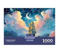 Ship Sailing Under The Moonlite 1000 Pcs Carton Extra-épais Lot de Puzzles Nautical Vessel Anti-Stress Jeu Créatif Puzzles pour Adultes Et Enfants 52x38cm/1000pcs