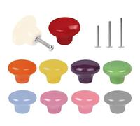 ShipeeKin 10x Boutons De Porte Coloré Mignon Rond En Céramique Tiroir Poignée 32mm Pour Enfants Chambre À Coucher