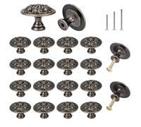 ShipeeKin 20pcs Boutons De Meubles Commode Vintage Boutons D’armoire Fleurs Meubles Knob Antique Laiton Meubles Poignées 30mm Pour Armoires, Portes, Cuisine, Etc.