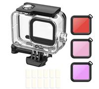 ShipeeKin Boîtier étanche Caisson de plongée sous-Marin de Remplacement avec filtres de plongée et Inserts antibuée pour la caméra Gopro Hero 13 12 11 10 9