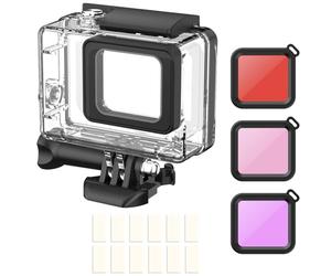 ShipeeKin Boîtier étanche de Rechange avec filtres Rouges | et inserts antibuée Compatible avec Gopro Hero 7 Black (2018) 6 5