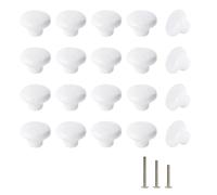 ShipeeKin Lot de 20 bouton de meuble Boutons En Céramique Blanc, Poignée Porte Armoire Tiroir Cuisine Poignée De Traction 32mm