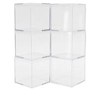 Shipenophy 6 Set Plastic Clear Box, Candy Storage Conteners Transparent Party Faven Organizer avec des Couvercles Séparés pour les Friandises de Mariage Mini Cadeaux 5,5x5,5 Cm
