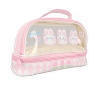 Shipenophy Jolie trousse à crayons en forme de lapin, double couche, étanche, transparente, Kawaii, trousse de maquillage avec poignée pour