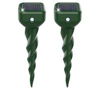 Shiptree Anti Taupe Solaire, Lot de 2 Répulsif Taupe Vibration et Ultrasons, Efficace Contre Les Taupes, Les Campagnols, Les Souris, Les Serpent, Ainsi Que Les Rongeurs de Jardin-Vert