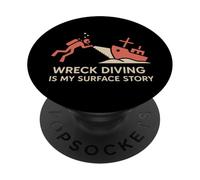Shipwreck Diver Wreck Explorer Plongée Histoire du Chasseur de trésors PopSockets PopGrip Adhésif