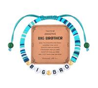 ShiQiao Spl Bracelet en perles d'argile Big Brother pour garçons - Cadeau d'anniversaire de la part de Little Brother Sister - Bracelets de motivation pour homme